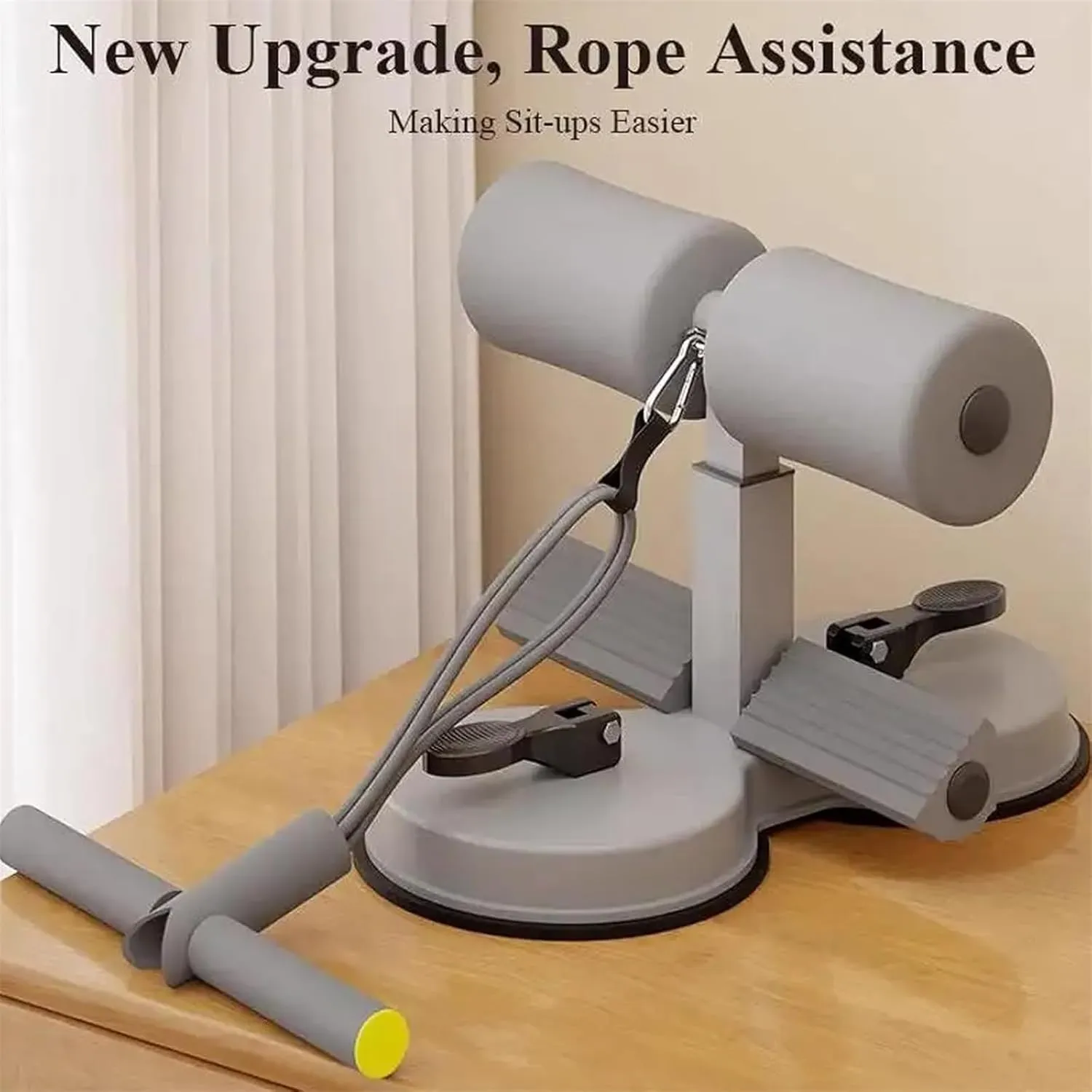 Ab Training Auxiliary Device, Portable Sit up Exercise Equipment, Upgraded Ab Machine for Home Gym, Dual Suction Cup Sit up Equipment with Adjustable Resistance Bands