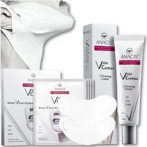 Advanced Neck Cream and Double Mask Works for Neck, Chin, and Jawline - Fine Lines - Neck Wrinkles - Aging for Women and Men. (Cream   Masks)