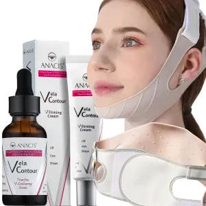 Advanced Set Neck Cream Serum Facial Belt Works for Visible Correction of Neck Chin and Jawline - Fine Lines - Neck Wrinkles - Sagging Skin (Serum Belt Cream)