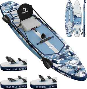 Adventure 12’×35"/39" Extra Wide Paddle Board, One-Stop Premium SUP Board Accessories, Tailored 5 Fins, Stable Inflatable Stand Up Paddle Boards for Youth/Adults of All Skill Levels