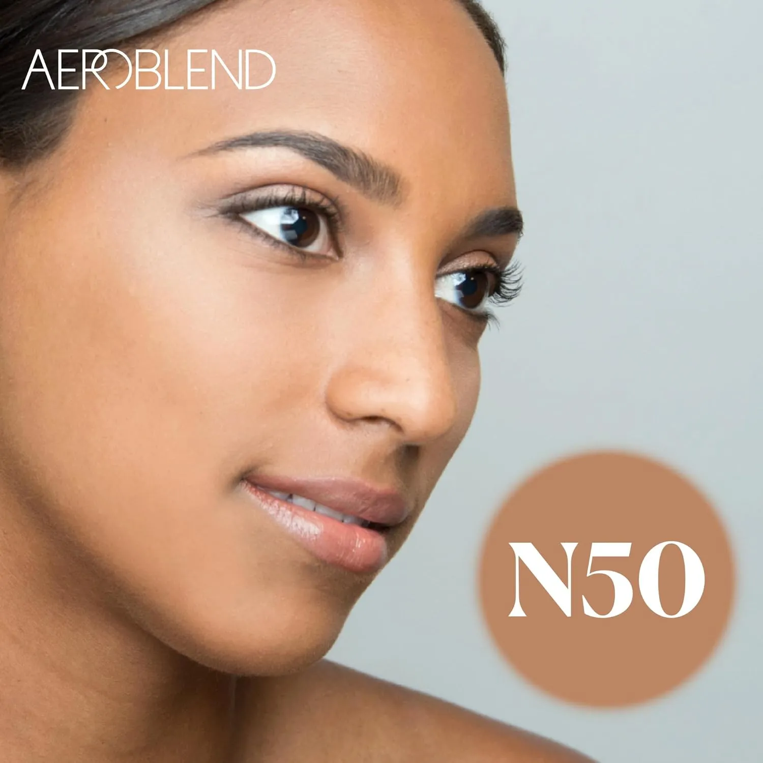 AEROBLEND Airbrush Foundation Makeup (N50) Professional, Water-Based, Buildable, Long-wearing, For all skin types, 1 oz