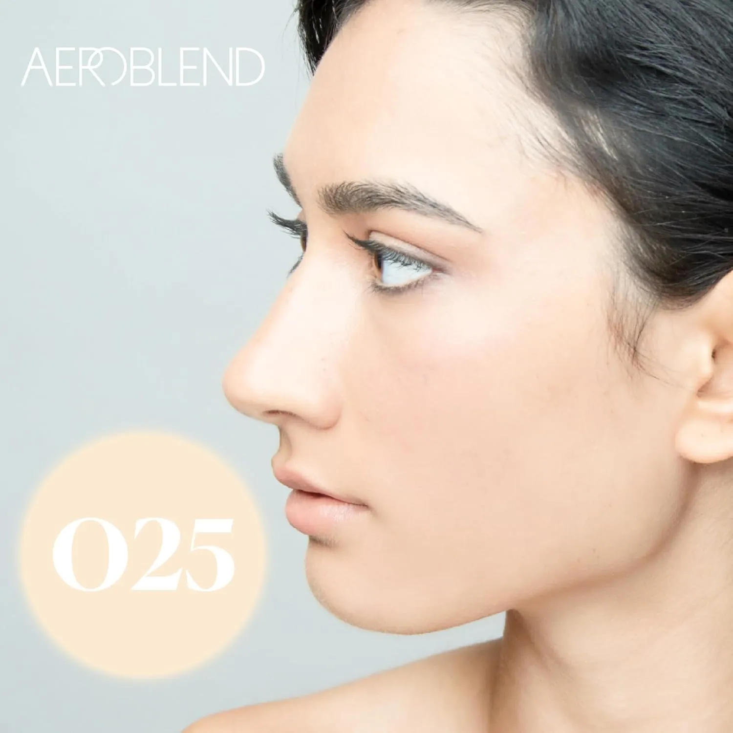 AEROBLEND Airbrush Foundation Makeup (O25) Professional, Water-Based, Buildable, Long-wearing, For all skin types, 1 oz