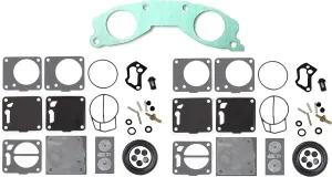 Aftermarket Mikuni Dual Carb Rebuild Kit with Base Gasket 62T-13556-00-00 Compatible with Yamaha Super Jet 700 Wave Raider
