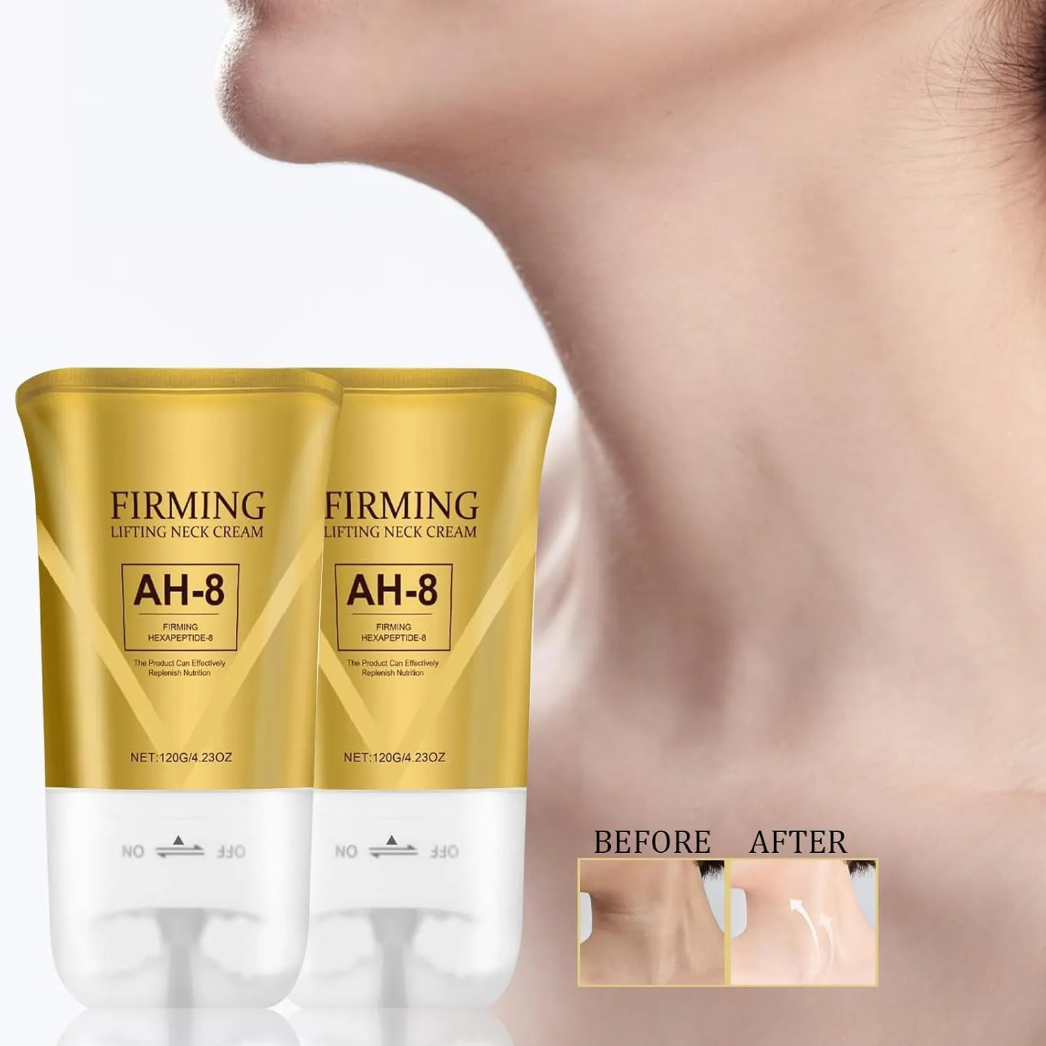 AH8 Firming Neck Cream, Firming Lifting Neck Cream, AH-8 Moisturizing Tightening Lotion Cosmetic Skin Repair for Women Men (2PC, 4.23FL OZ)