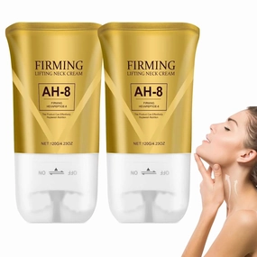 AH-8 Firming Neck Cream with Roller - Lift Tighten Skin | Reduces Neck Lines | Moisturizes, 8-HA Neck Firming Cream Improves Skin Elasticity and Hydration, 8HA Neck Cream for Both Men and Women (2PC)