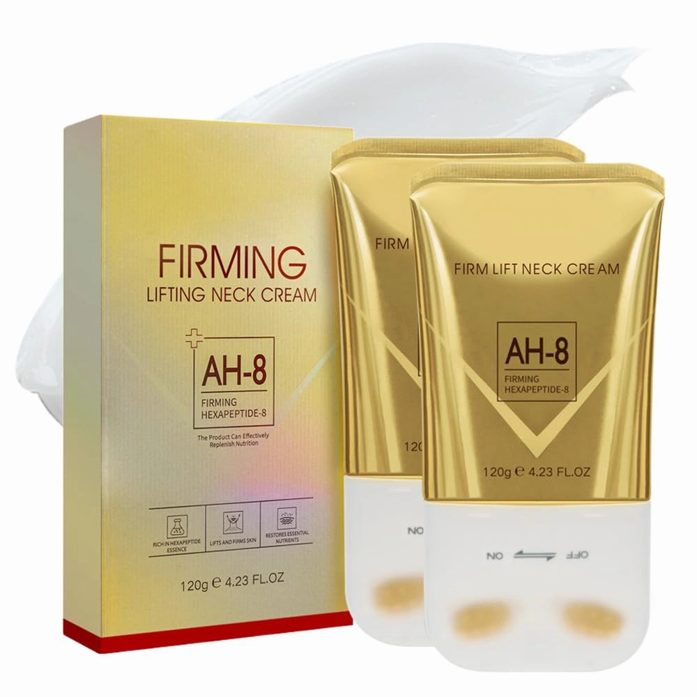 AH-8 Neck Firming Cream for Crepey Skin – Hydrating & Tightening Lotion with Hexapeptide, Roller Applicator for Smoothing Cosmetic Care (2)