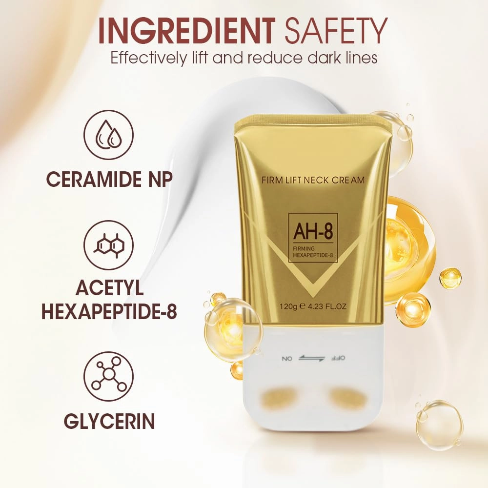 AH-8 Neck Firming Cream for Crepey Skin – Hydrating & Tightening Lotion with Hexapeptide, Roller Applicator for Smoothing Cosmetic Care (2)