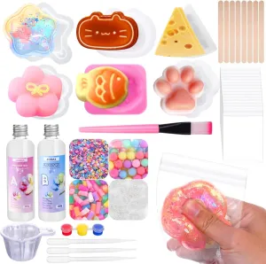 AIERSA Squishy Maker Kit for Girls 8-12, DIY Gel Squishy Making Set, Create Your Own Squishy Cat Paw Toy at Home