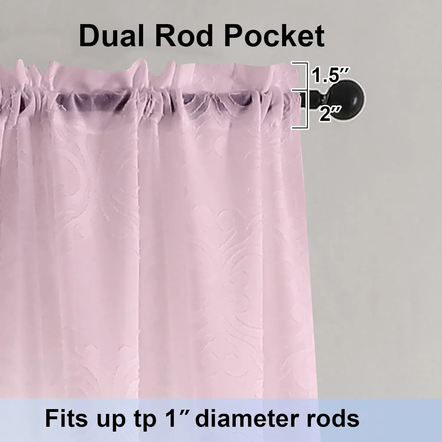 Aiyufeng Sheer Curtains 72 Inches Long for Living Room, 3D Floral Blush Clip Jacquard Transparent Light Weight Sheer Girl Curtains for Bedroom, Rod Pocket Window Curtains 2 Panel Set, 54Wx72L Inch