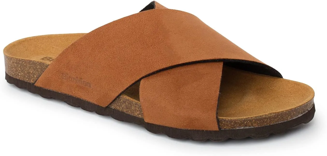 Alacant Bio Two Strap Sandals for Women - Sustainable, Eco Friendly, Vegan Suede Sandals. Recycled Upper, Comfy Insole, Cork Midsole, EVA Sole. Made in Spain