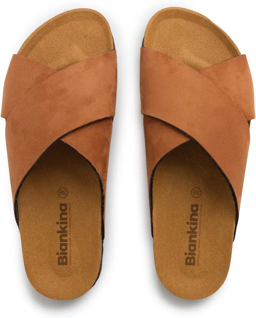 Alacant Bio Two Strap Sandals for Women - Sustainable, Eco Friendly, Vegan Suede Sandals. Recycled Upper, Comfy Insole, Cork Midsole, EVA Sole. Made in Spain