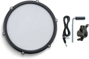 Alesis Nitro Max 10 Inch Dual Zone Mesh Tom Pad with Clamp and Silverline Audio 10ft Trigger Cable Bundle