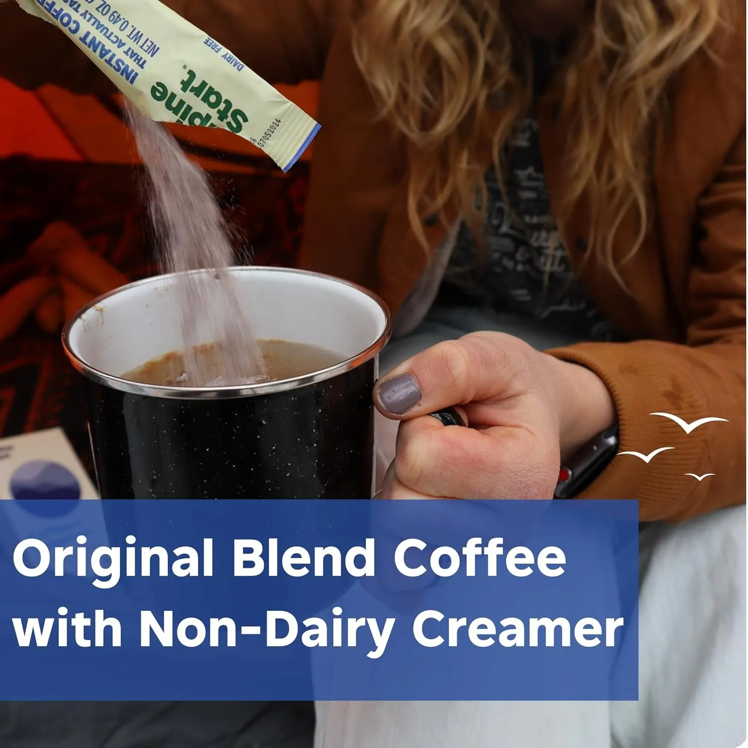 Alpine Start Instant Coffee Packets with Creamer Single Serve - Individual Powder Mix from Arabica Coffee Beans with Non-Dairy Cream for Travel, Hiking, Backpacking (0.49 OZ) Total 15 Sticks