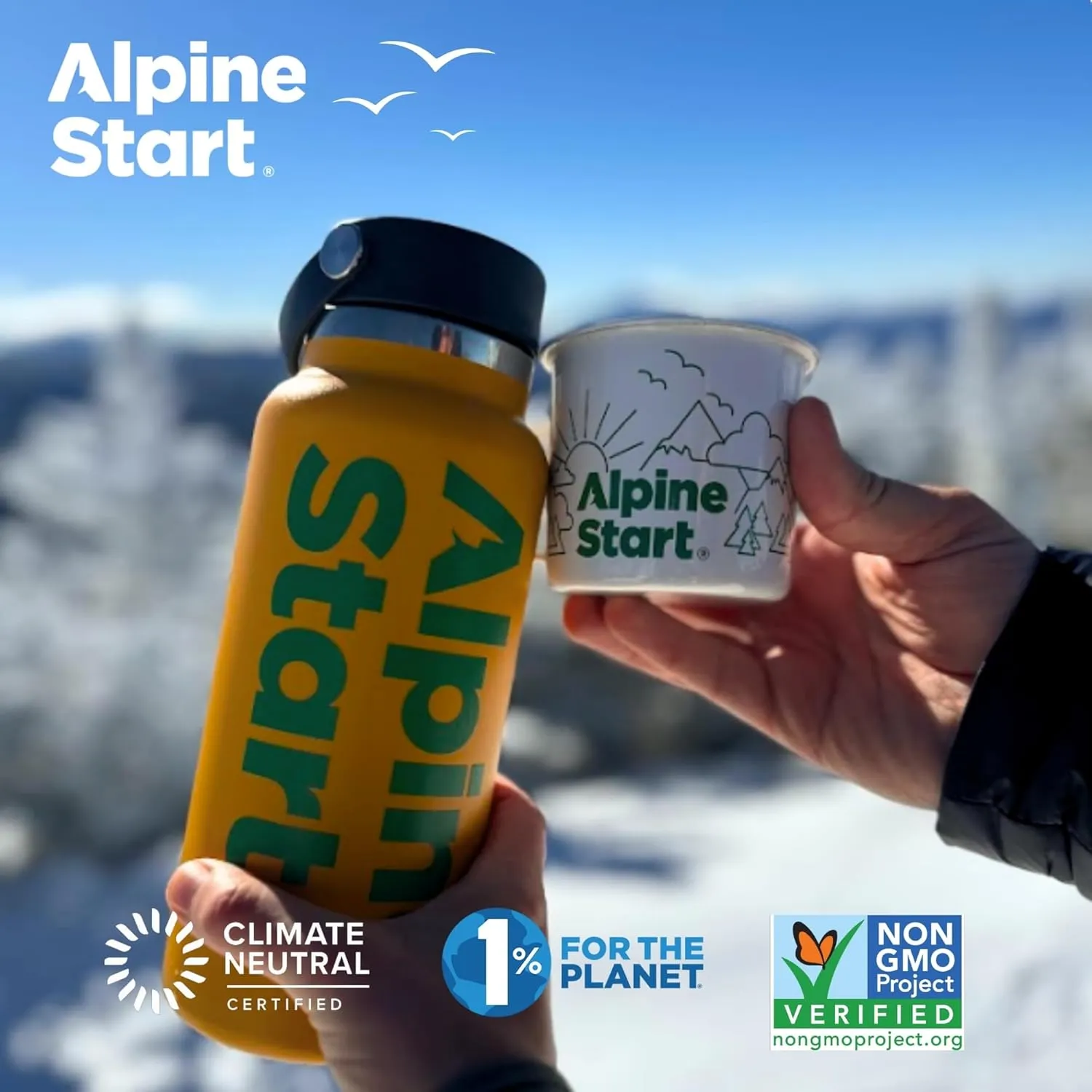 Alpine Start Instant Coffee Packets with Creamer Single Serve - Individual Powder Mix from Arabica Coffee Beans with Non-Dairy Cream for Travel, Hiking, Backpacking (0.49 OZ) Total 15 Sticks