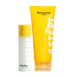 Alumni Skincare Complete Face Cleansing Duo — 3.4 oz Shimmering Cream Cleanser & 3.4 oz Milky Way Micellar Water Makeup Remover - Vegan & Hydrating Skin Care Set for All Skin Types