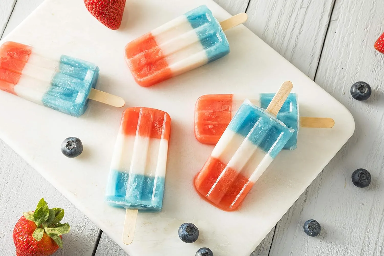 American Ice Pop Maker - Frozen Popsicle Mold - Set of 10 BPA Free Plastic Molds   50 Wood Sticks & Cleaning Brush (Classic-10   200 Sticks, Blue)