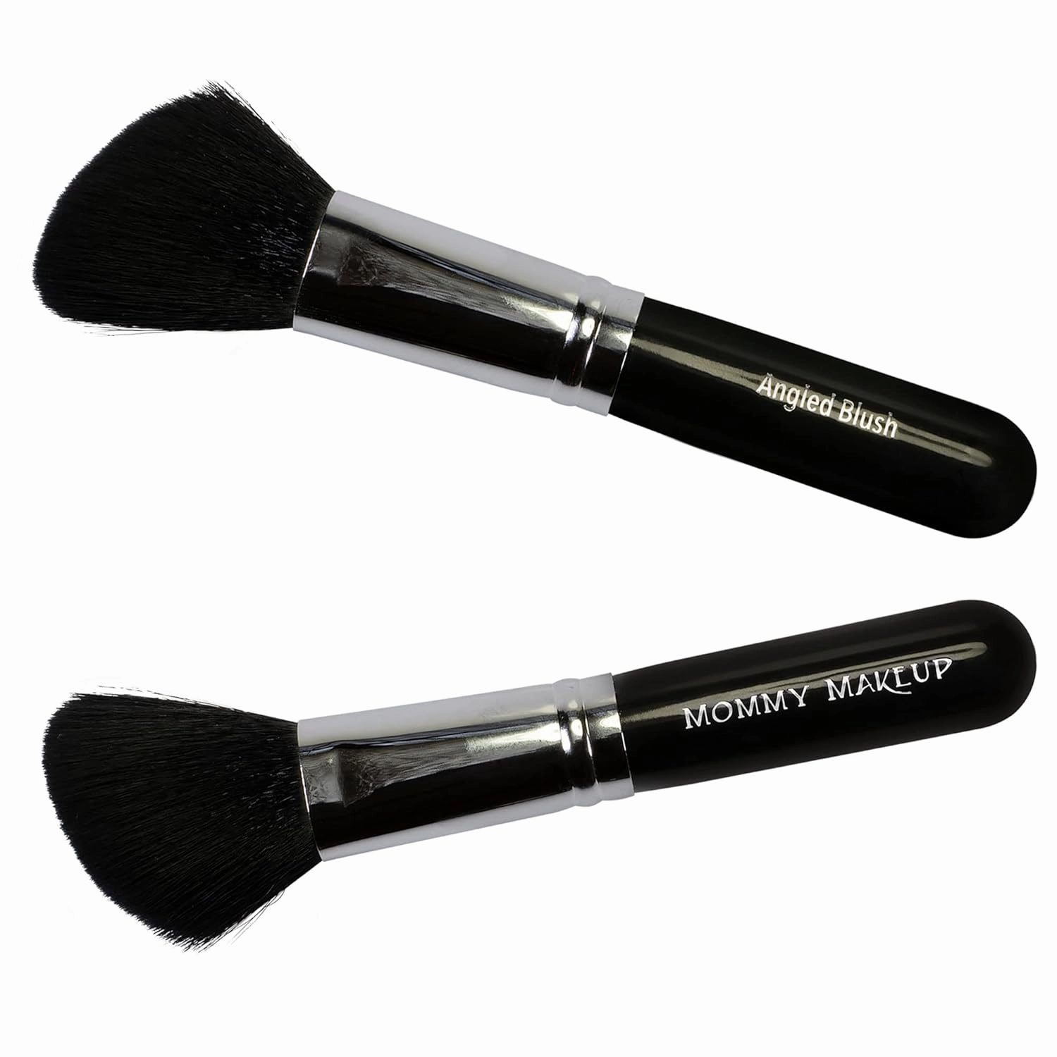 Angled Blush Brush (1 Pc) - Soft & Dense Premium Synthetic Vegan Bristles for Contour, Blush, & Bronzer Makeup Application - Travel Size, Cruelty-Free by Mommy Makeup