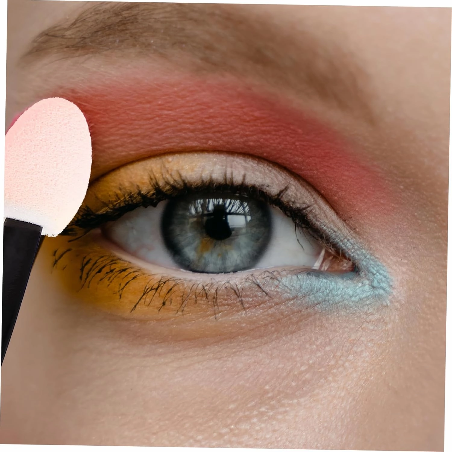 Angoily 3pcs Double Eyeshadow Sponge Applicators Women Makeup Brush for Easy Eyeshadow Nose Shadow Lip More Lightweight Comfortable for Home
