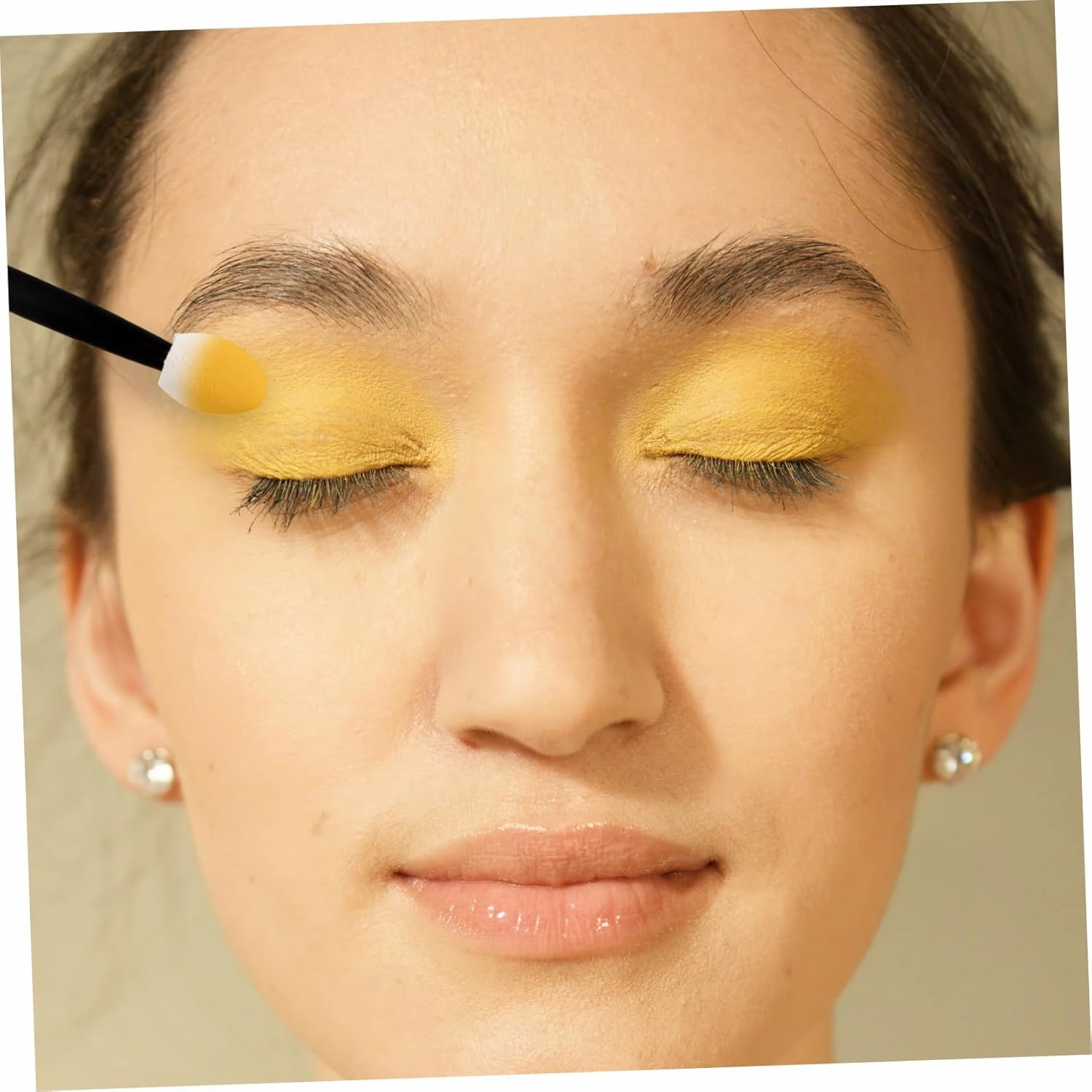 Angoily 3pcs Double Eyeshadow Sponge Applicators Women Makeup Brush for Easy Eyeshadow Nose Shadow Lip More Lightweight Comfortable for Home