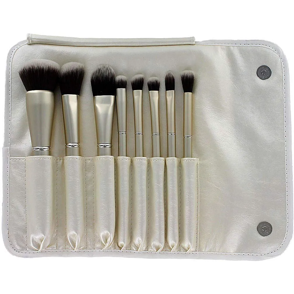 Annika Maya 8 pc Professional Cosmetic Brush Set with Bag - Synthetic Hair