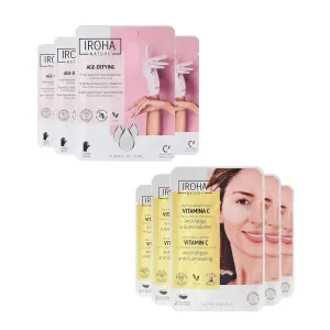 Anti-Aging Hand Mask (4 Pairs)   Illuminating Eye Mask, Anti-Fatigue (5 Pairs) – Anti-Aging Hand Mask with Hyaluronic Acid & Bakuchiol |Hydrating Eye Patches with Vitamin C, Cucumber, Hyaluronic Acid