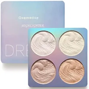 Ardorlove Highlighter Powder Palette, Face Contour Powder, Illuminator Powder Palette Highlighter Baked Waterproof Long Lasting Brilliant Highlighters Lighten Skin Color