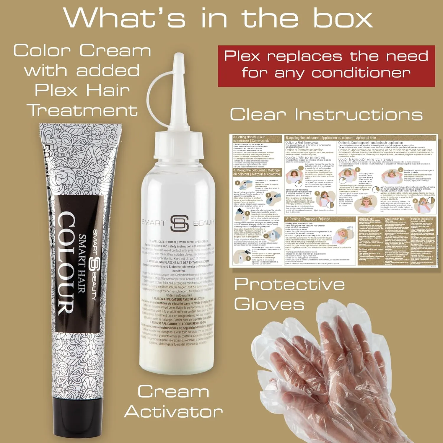Ash Blonde Hair Dye with added Plex Hair Care Conditioner, Permanent Hair Color with Cool Ash Hair Toner for Blond Hair, Vegan Hair Dye, Cruelty-Free - Smart Beauty Hair Color