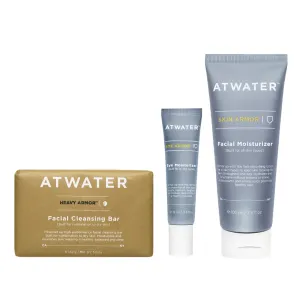 ATWATER Combination Skin Starter Set: Men's Eye Cream, Face Wash, and Moisturizer Bundle for Hydrated, Rejuvenated Skin