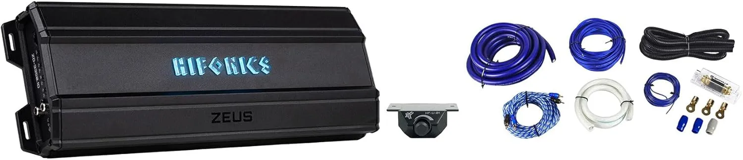 Audiosavings Bundle: (1) Hifonics ZD-3350.1D Mono Amplifier Bundle with (1) Rockville RWK01 0 Gauge Wiring Kit (2 Items)