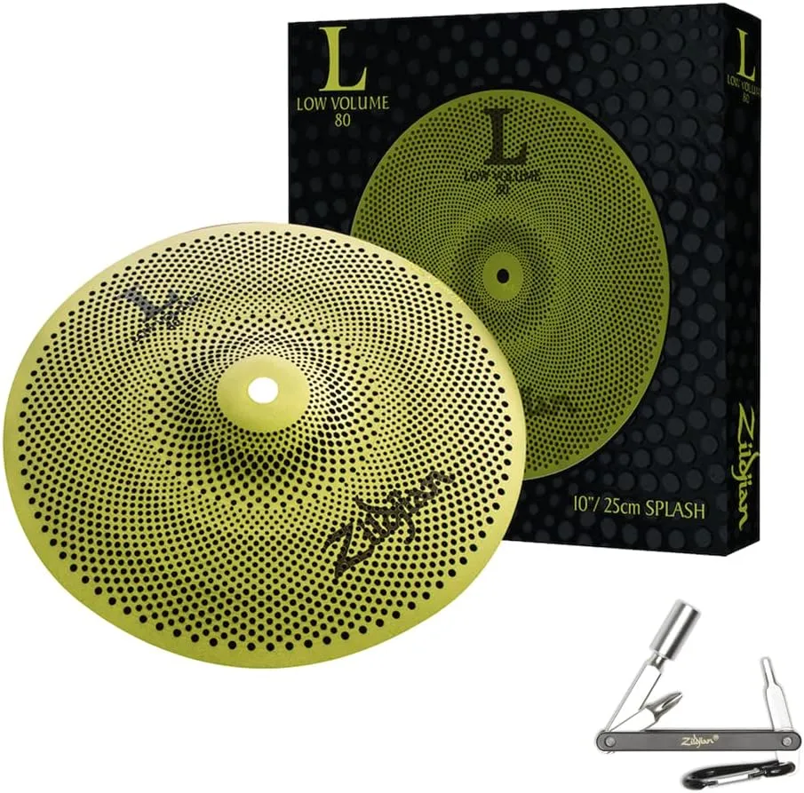 Avedis Zildjian Company LV8010S-S Low Volume L80 Practice 10inch Spash Cymbal - With ZKEY