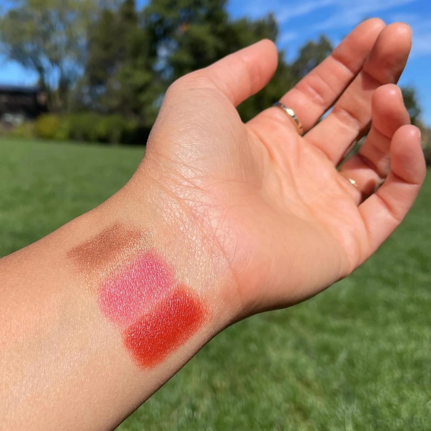 Axiology Multi Stick Crayons For Eyes, Lips, Cheeks Balmies Trio Gift Set - Creamy Buildable Lightweight Moisturizing Blush Face Sticks Contour & Highlighter All Day Wear Face Makeup (Golden Hour)