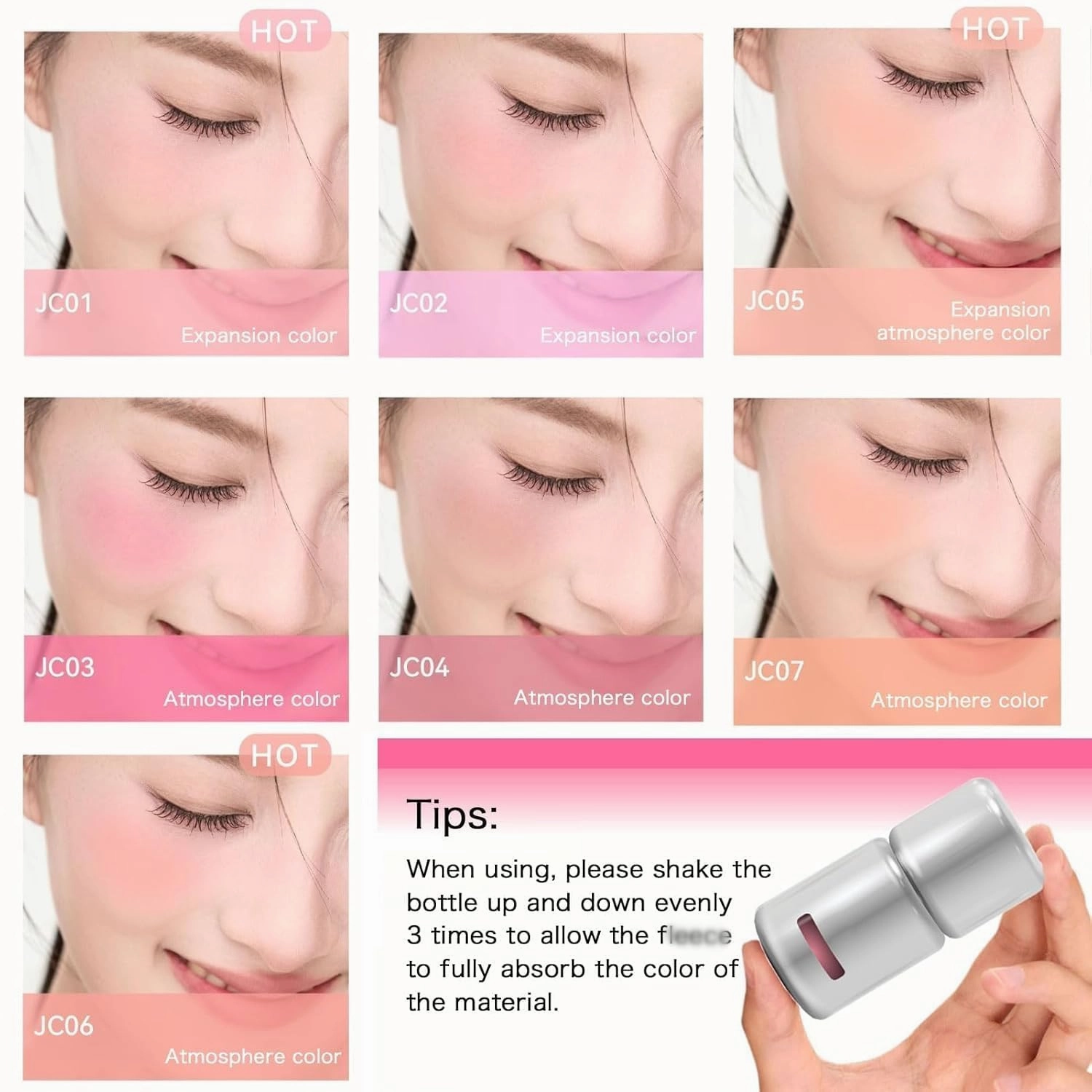 Aztk Blush JC04, Aztk Liquid Blush JC04, Aztk Jelly Color Liquid Blushs, aztkJelly Color LiquidBlush, Korean LiquidBlush, Highlight Contour 3 in 1 for Women, Lasting (JC01)