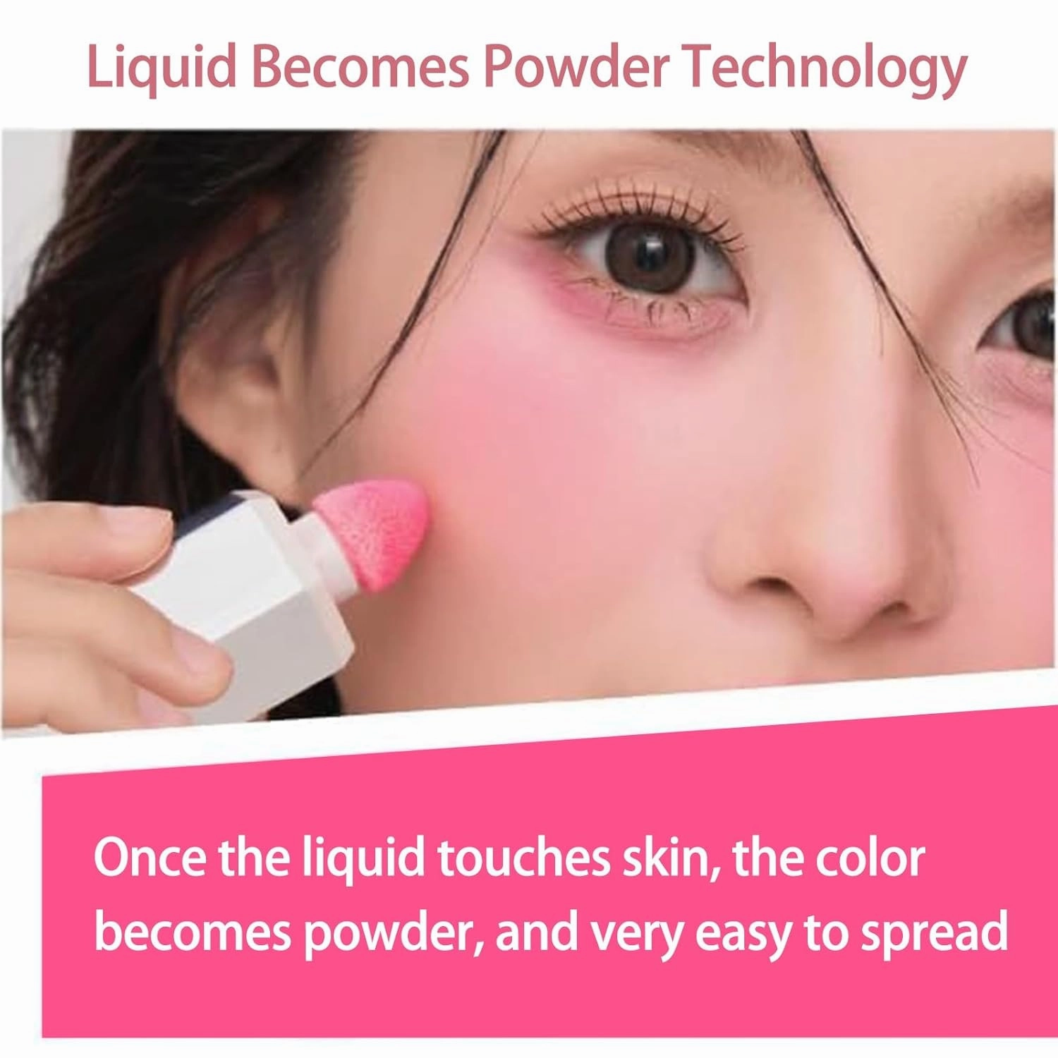 Aztk Jelly Color Liquid Blush Jc04, Mushroom Head Blusher, 2025 New 2 In 1 Contour Beauty Wand Blushs Waterproof Liquid Blush, All-day Highlight Contour with Cushion Applicator(JC02 Blueberry)