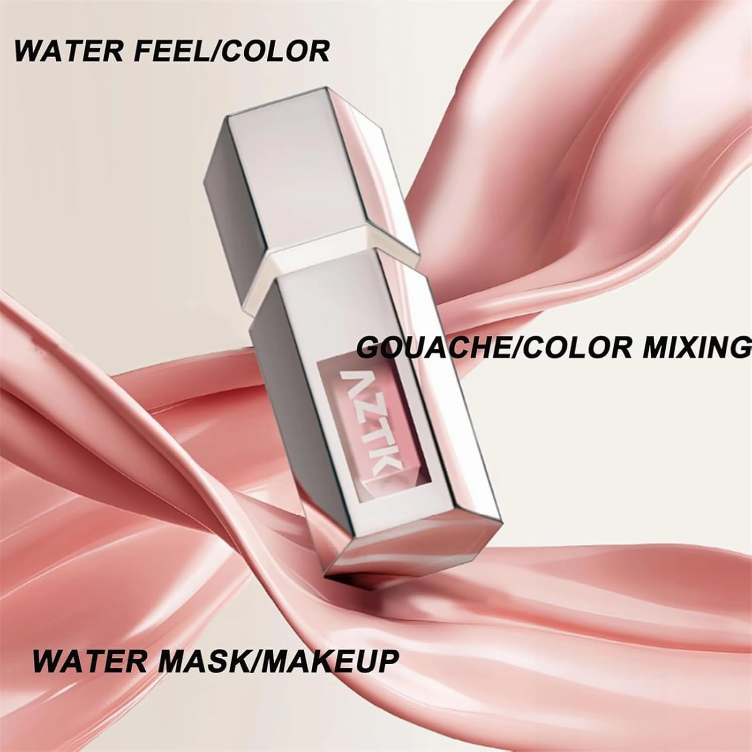 Aztk Liquid Blush, Aztk Blusher, Aztk Jello Color Liquid Blush, Aztk Blush Highlight Contour 3 in 1 for Women, Liquid Blush with Sponge Head, Long-Wearing, Sweat Proof (JC07)