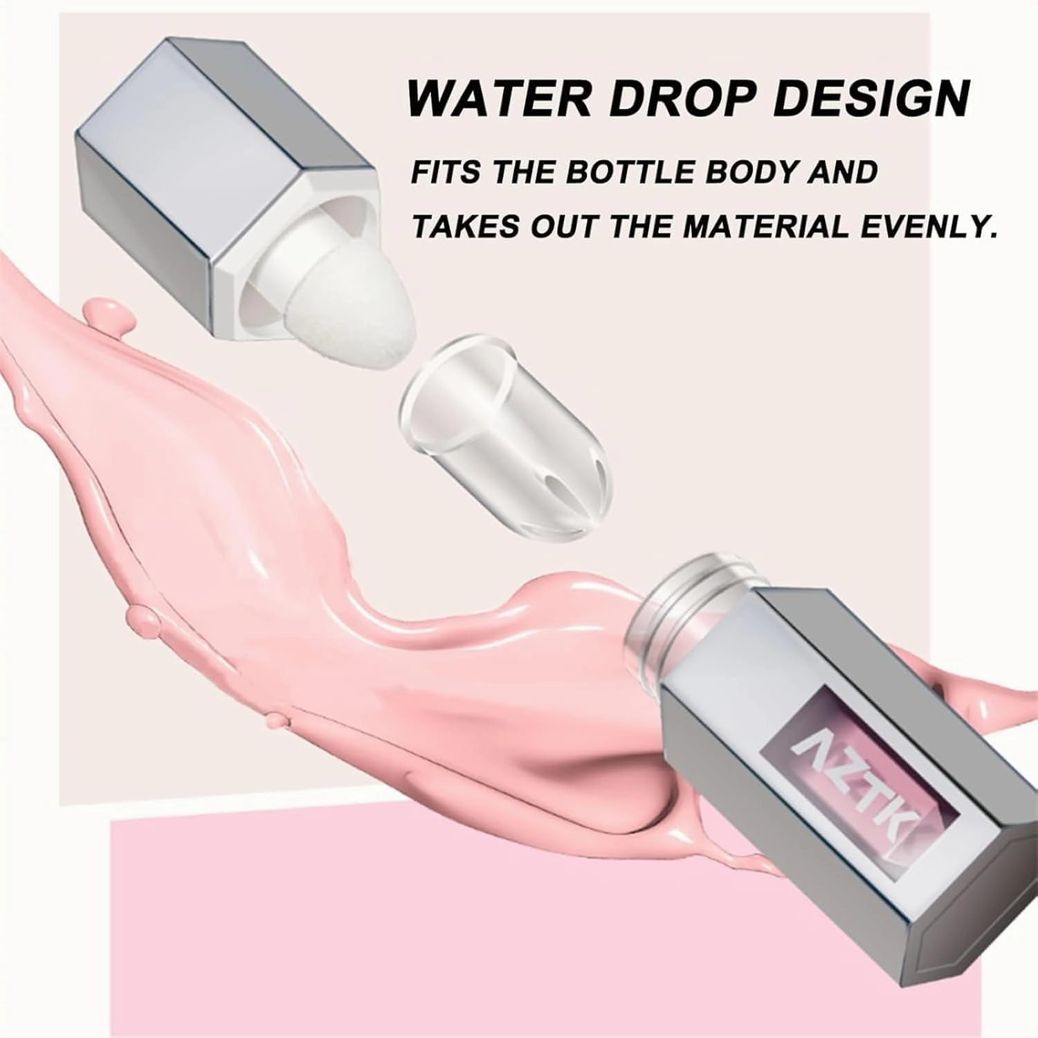 Aztk Liquid Blush, Aztk Blusher, Aztk Jello Color Liquid Blush, Aztk Blush Highlight Contour 3 in 1 for Women, Liquid Blush with Sponge Head, Long-Wearing, Sweat Proof (JC07)