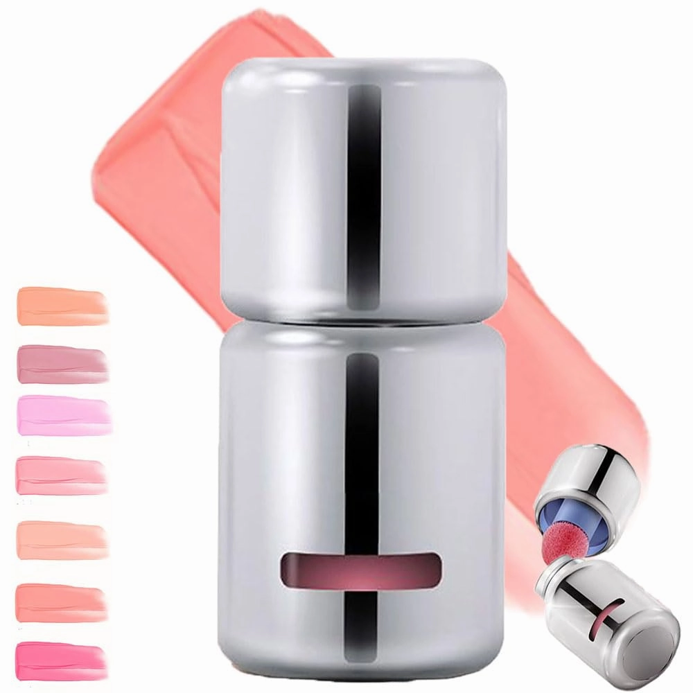 Aztk Liquid Blush, Aztk Jelly Color Liquid Blush Jc04,Highlight Contour 3 in 1 for Women,With Sponge Head, Matte Nude Pink Orange Makeup Blusher Cream for Cheeks (JC06)