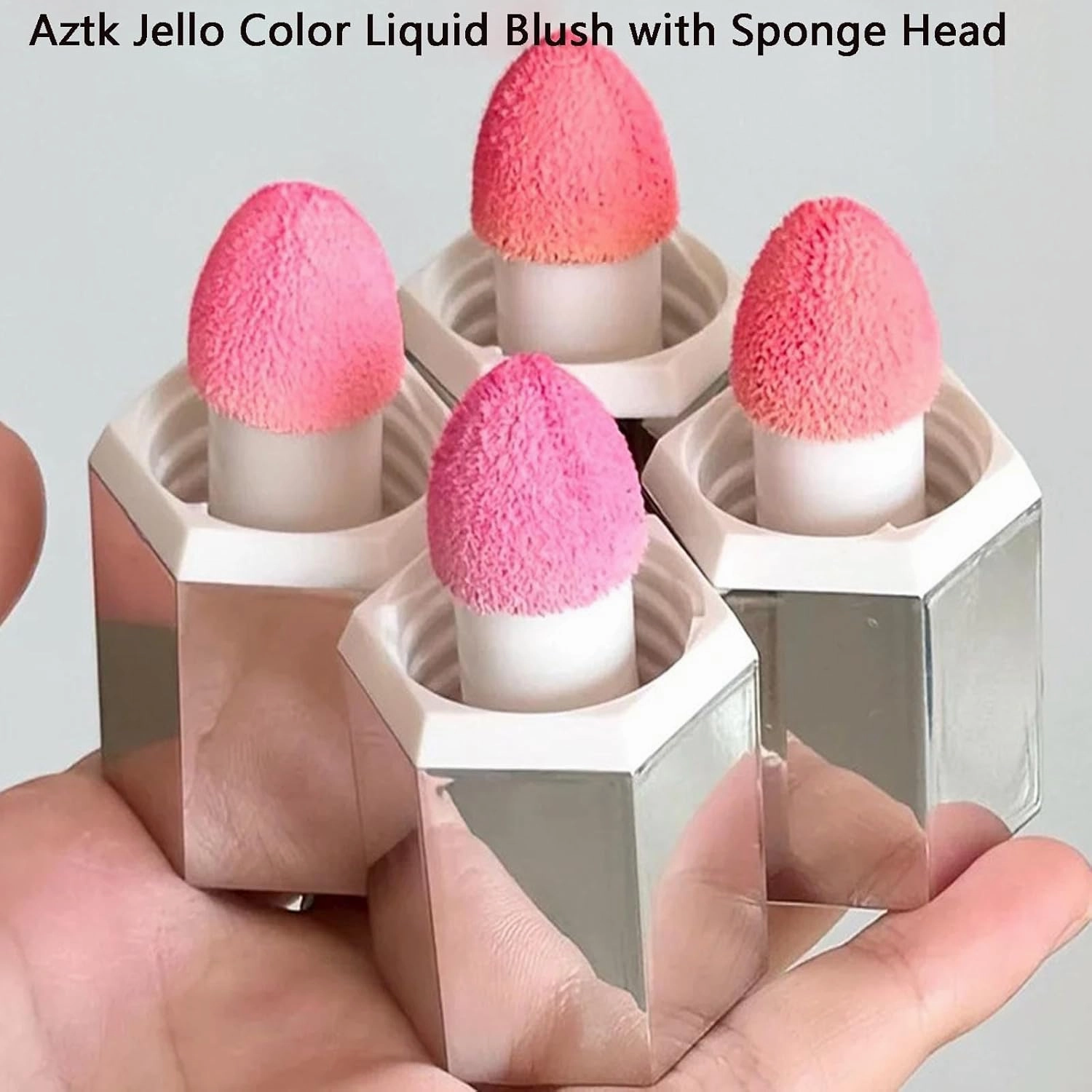 Aztk Liquid Blush, Aztk Jelly Color Liquid Blush Jc04, Matte Nude Makeup Blusher Cream with Sponge Head, Highlight Contour 3 in 1 for Women, for Cheeks Matte Finish (JC03)