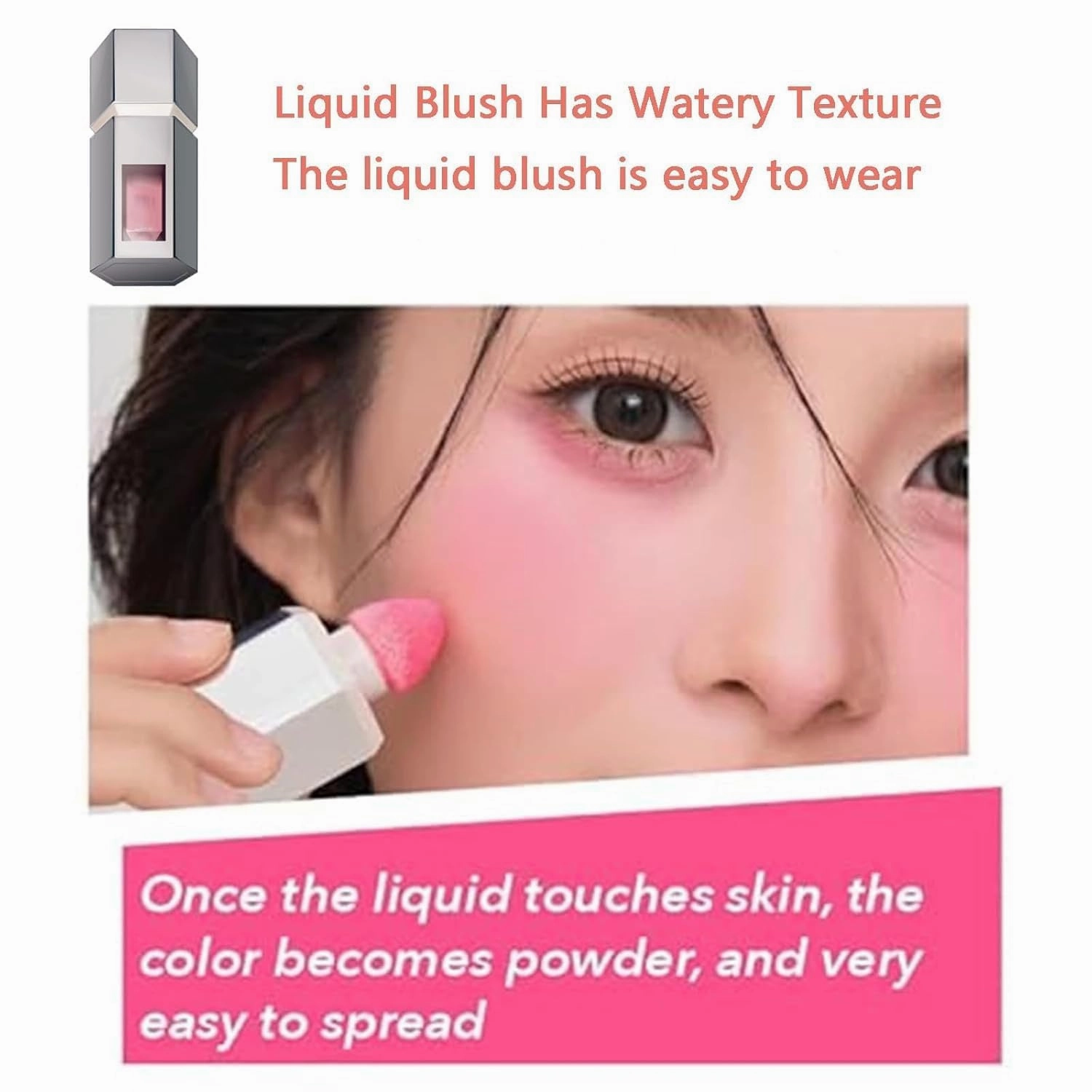 Aztk Liquid Blush, Aztk Jelly Color Liquid Blush Jc04, Matte Nude Makeup Blusher Cream with Sponge Head, Highlight Contour 3 in 1 for Women, for Cheeks Matte Finish (JC03)