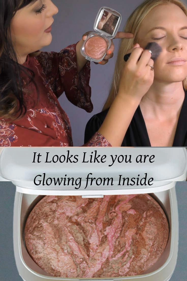 Baked Mineral Makeup Healthy Blush (Matte Apricot). Contour Makeup