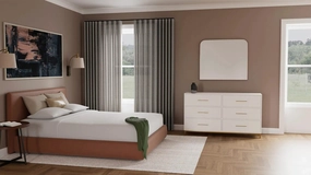 Bali Sheer Curtain & Avena Blockout Curtain Double