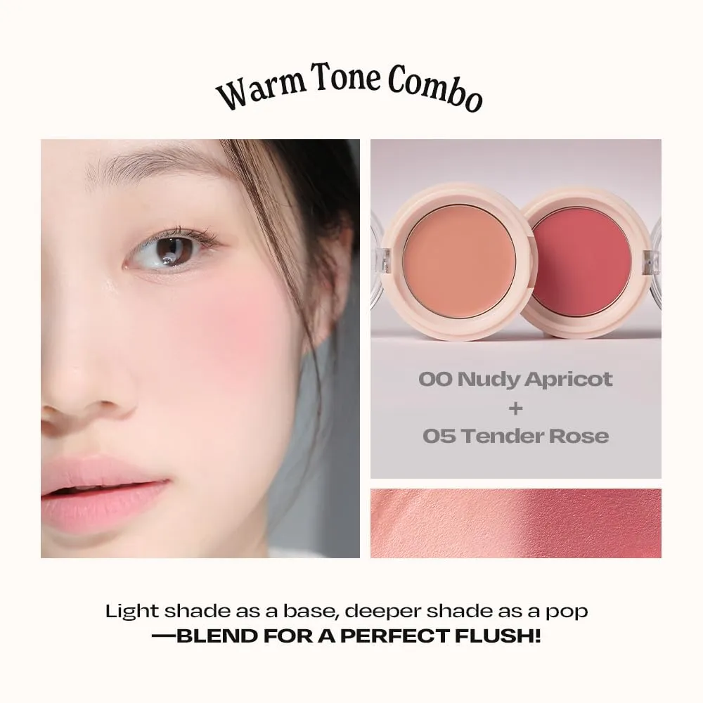 Balmy Cream Cheek | Lightweight, Natural Finish Cream Blush with Blurring Effect | 2.5g (No.4 Rose Berry)