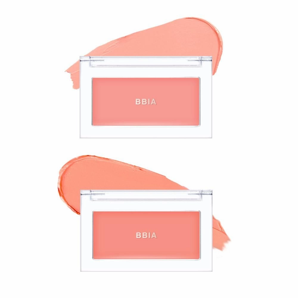 BBIA Ready To Wear Downy Cheek Cream Blush 2P Set (02 DOWNY PEACH   05 DOWNY CORAL) / Blendable and Lightweight Cheek Makeup, Highly Pigmented with Long Wearing Formula