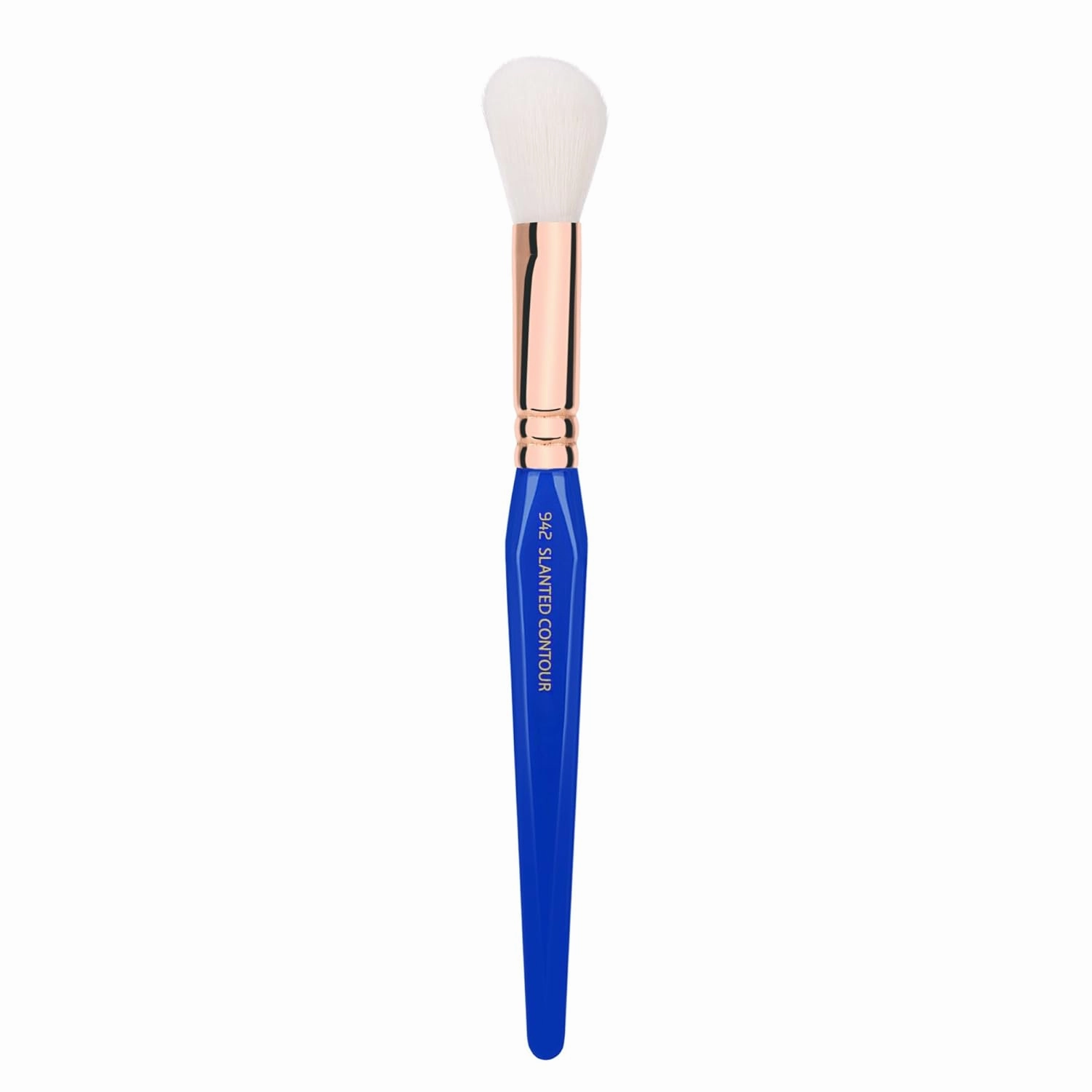 Bdellium Tools Professional Makeup Brush - Golden Triangle 942 Slanted Contour - With All Vegan and Soft Synthetic Fibers, For Adding Dimension to the Face (Blue, 1pc)
