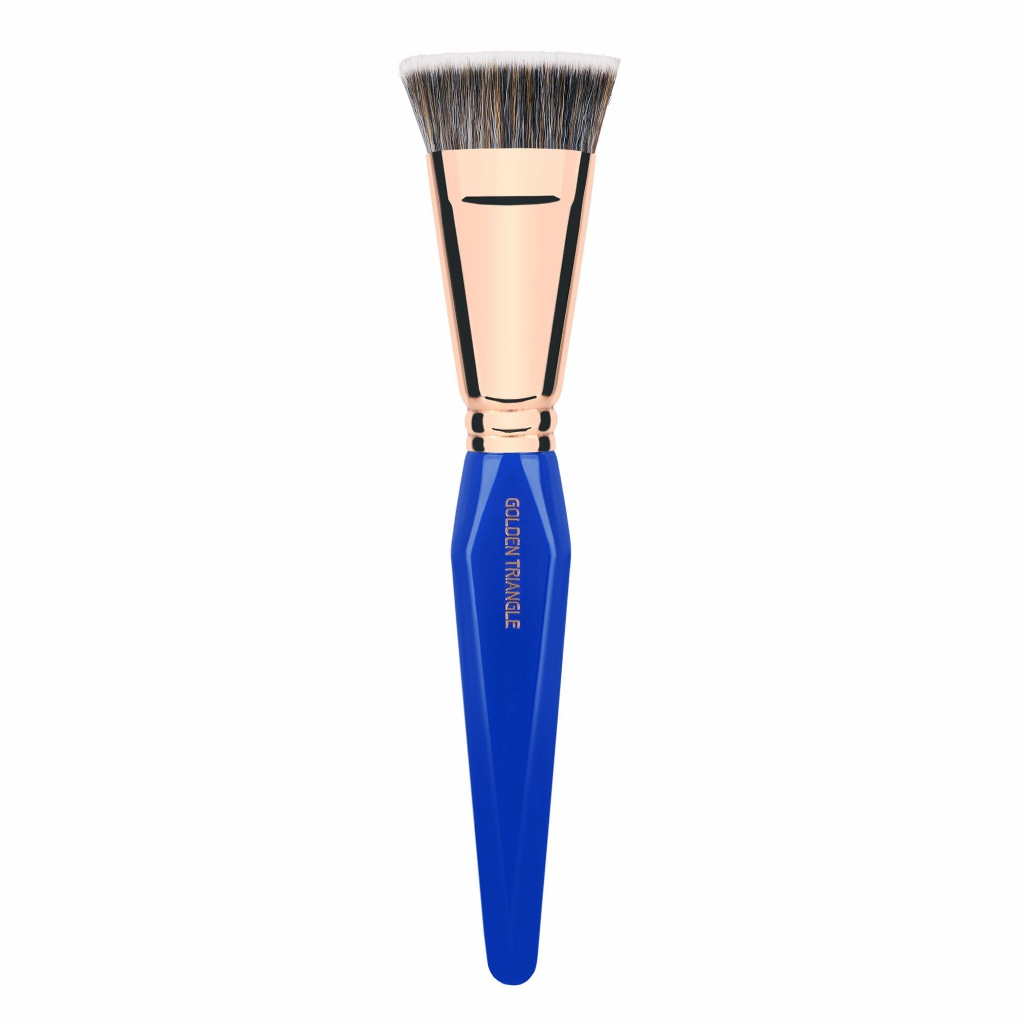 Bdellium Tools Professional Makeup Brush - Golden Triangle 987 Flat Top Face Blending - With All Vegan and Soft Synthetic Fibers, For Buffing Out Makeup (Blue, 1pc)
