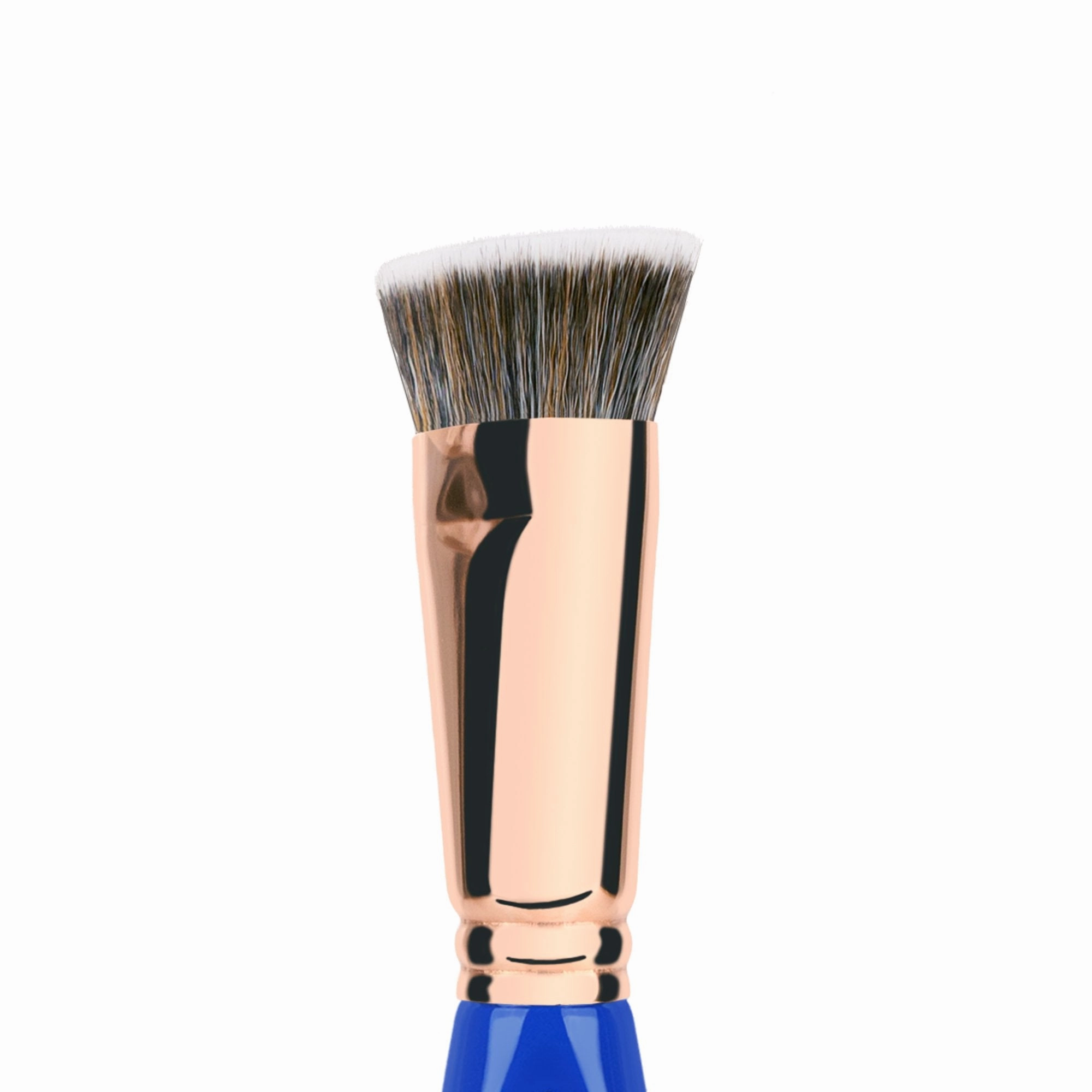 Bdellium Tools Professional Makeup Brush - Golden Triangle 987 Flat Top Face Blending - With All Vegan and Soft Synthetic Fibers, For Buffing Out Makeup (Blue, 1pc)