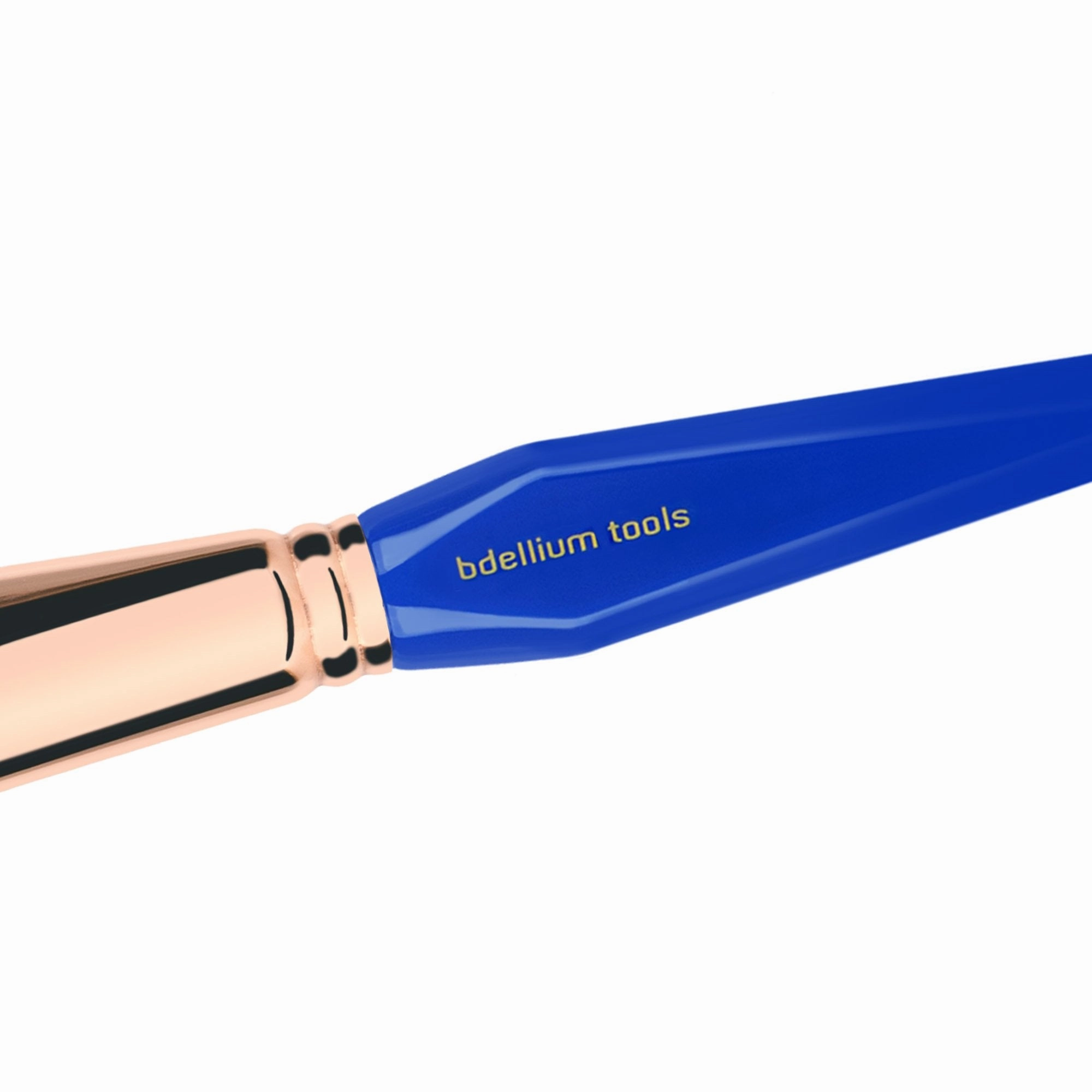 Bdellium Tools Professional Makeup Brush - Golden Triangle 987 Flat Top Face Blending - With All Vegan and Soft Synthetic Fibers, For Buffing Out Makeup (Blue, 1pc)
