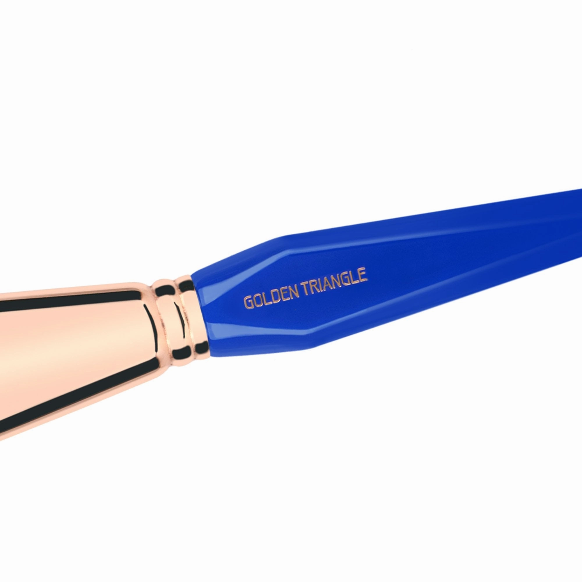 Bdellium Tools Professional Makeup Brush - Golden Triangle 987 Flat Top Face Blending - With All Vegan and Soft Synthetic Fibers, For Buffing Out Makeup (Blue, 1pc)