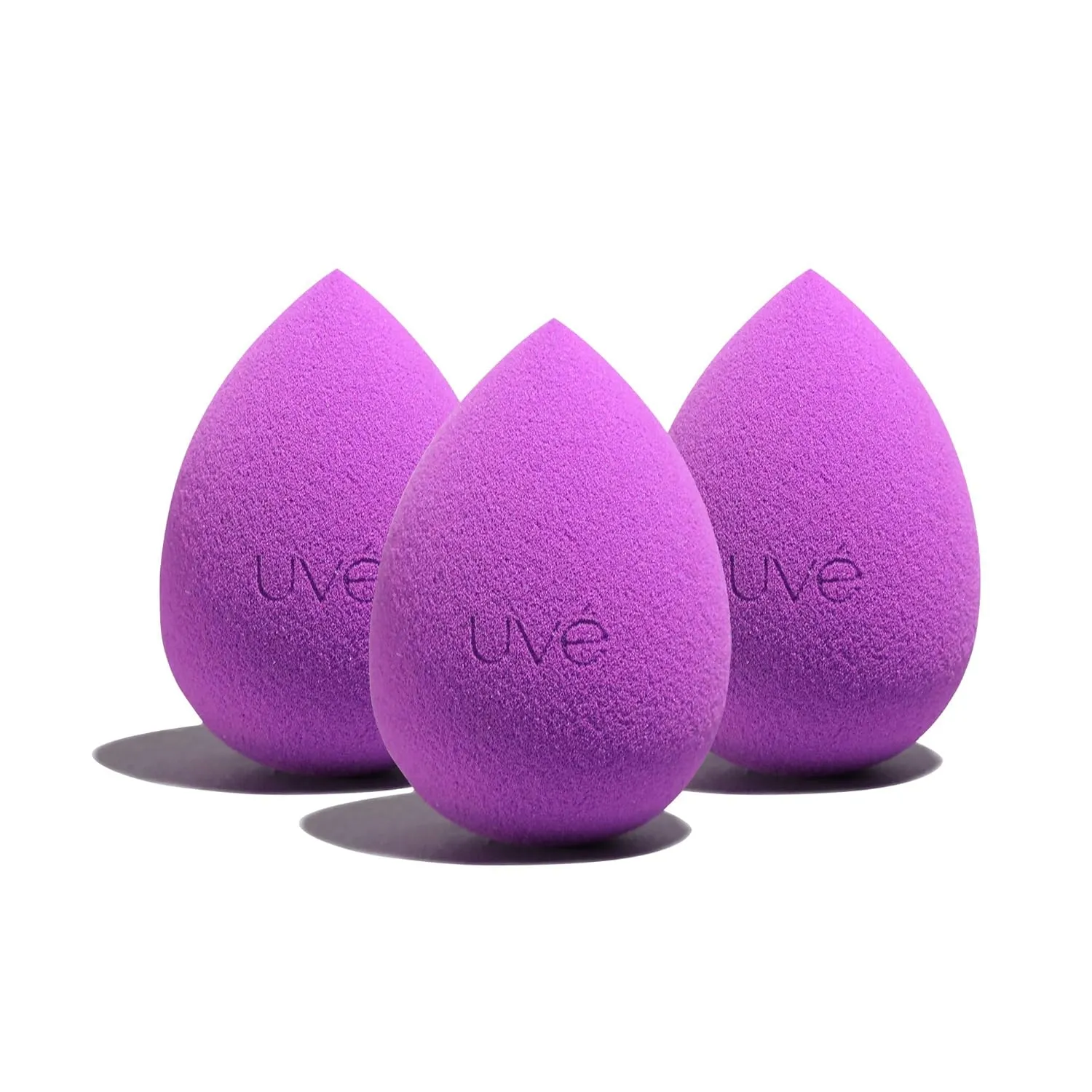 Beauty Sponge Makeup Blender 3 Pack - Violet Makeup Sponges for Blending Foundations, Powders & Creams - Concealer Applicator Offers Full Coverage Vegan & Cruelty-Free Stays Clean Longer