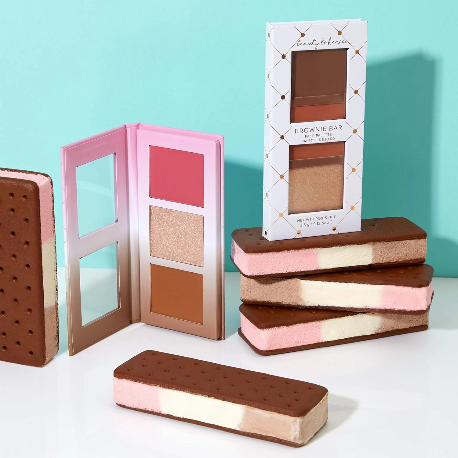Beauty Bakerie Brownie Bar Mini Makeup Palatte, Contour, Bronzer, and Highlighter Makeup, Travel Size