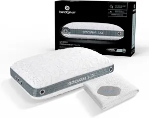 Bedgear Storm Size 1.0 Pillow & Dri-Tec Protector - Queen Size - Sleep Essentials Bundle